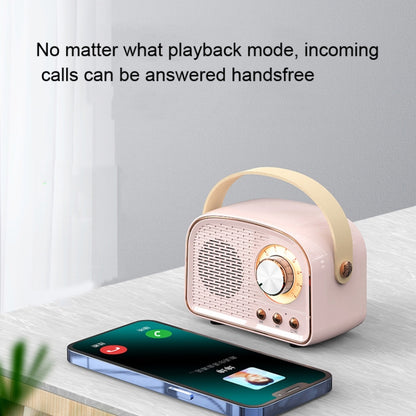DW21 Vintage Radio BT Speaker Support TF Card/U Disk to Play(Pink) - Desktop Speaker by PMC Jewellery | Online Shopping South Africa | PMC Jewellery