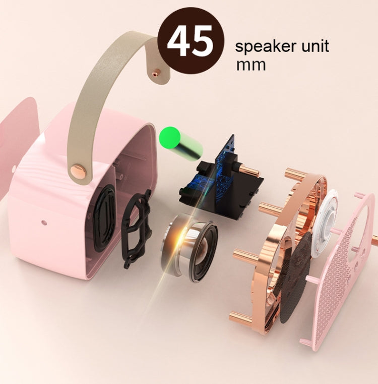 DW21 Vintage Radio BT Speaker Support TF Card/U Disk to Play(Pink) - Desktop Speaker by PMC Jewellery | Online Shopping South Africa | PMC Jewellery