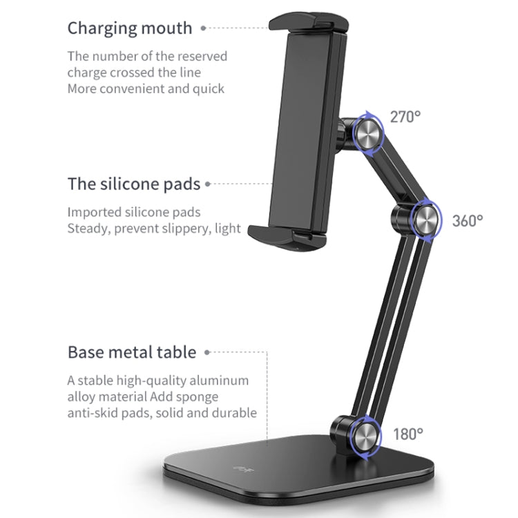 SSKY X27 Tablet Computer Desktop Mobile Phone Adjustable Support Frame, Style: Double Arms (White) - Desktop Holder by SSKY | Online Shopping South Africa | PMC Jewellery