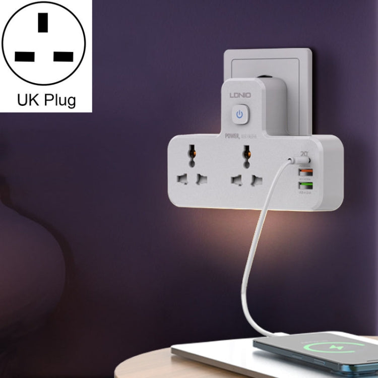 LDNIO SC2311 20W PD+QC 3.0 Multifunctional Home Fast Charging Socket with Night Light, Spec: UK Plug - Extension Socket by LDNIO | Online Shopping South Africa | PMC Jewellery