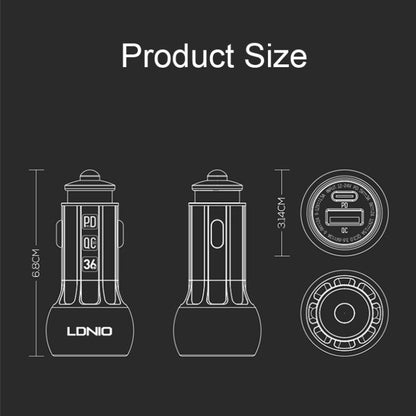 LDNIO C1 36W PD + QC 3.0 Car Fast Charger High Power Smart USB Car Charger with Micro USB Cable - Car Charger by LDNIO | Online Shopping South Africa | PMC Jewellery