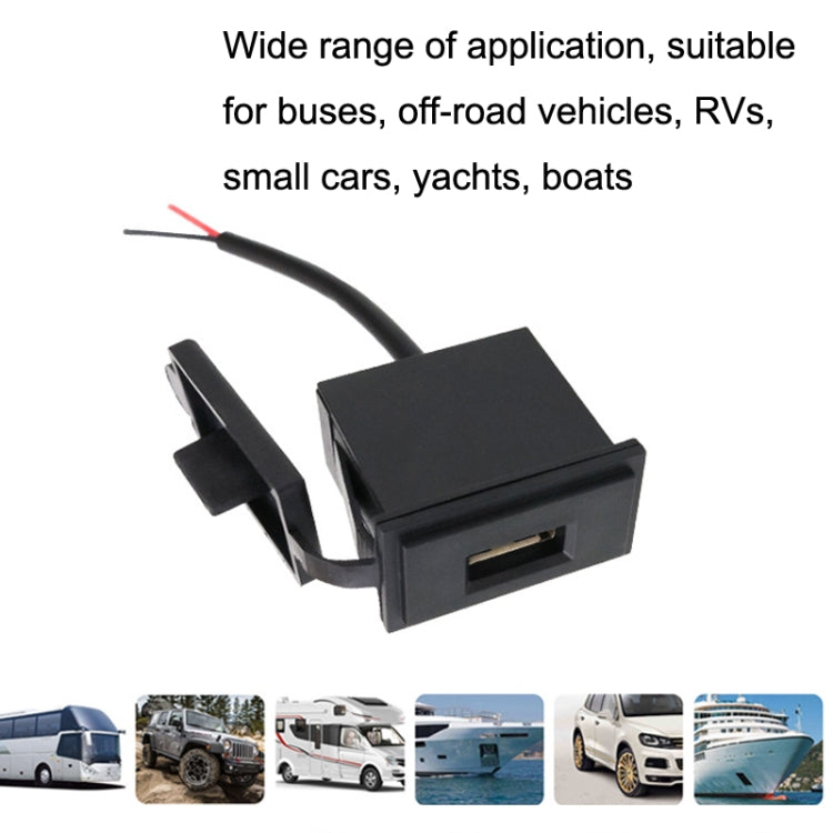 2PCS 2.4 A Motor Boat Trailer Car Modified Square Single USB Car Charger(Black) - DIY Modified Charger by PMC TechLife | Online Shopping South Africa | PMC TechLife