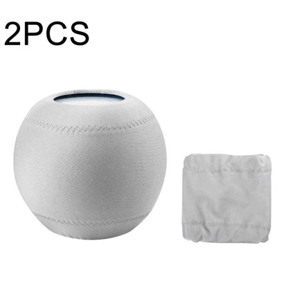 2 PCS For Homepod Mini Smart Speaker Dust Cover Stretch Cloth Audio Protection Cover(Light Gray) - Protective Case by PMC Jewellery | Online Shopping South Africa | PMC Jewellery