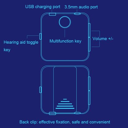 U20 Lavalier Bluetooth Sound Collector Smart Auxiliary Bluetooth Headset(Black) - Hearing Aids by PMC Jewellery | Online Shopping South Africa | PMC Jewellery