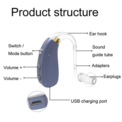 EN-T201A Digital Machine Elderly Charging Hearing Aid Sound Amplifier(Black) - Hearing Aids by PMC Jewellery | Online Shopping South Africa | PMC Jewellery