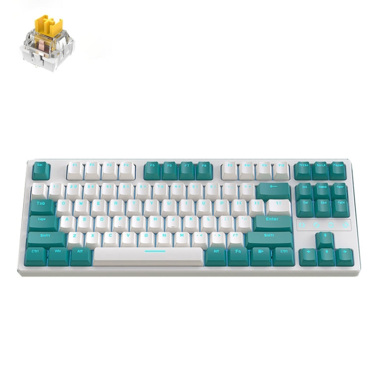 ZIYOU LANG K87 87-key RGB Bluetooth / Wireless / Wired Three Mode Game Keyboard, Cable Length: 1.5m, Style: Banana Shaft (Water Green) - Wireless Keyboard by ZIYOU LANG | Online Shopping South Africa | PMC Jewellery | Buy Now Pay Later Mobicred