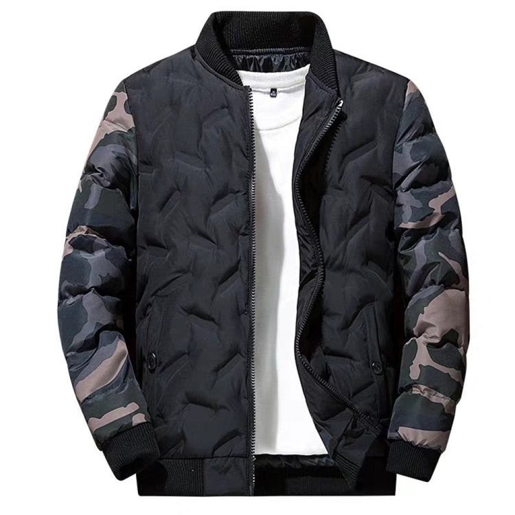 Men Jacket Winter Down Cotton Jacket Camouflage Baseball Jacket, Size: 4XL(Green) - Cardigan by PMC Jewellery | Online Shopping South Africa | PMC Jewellery