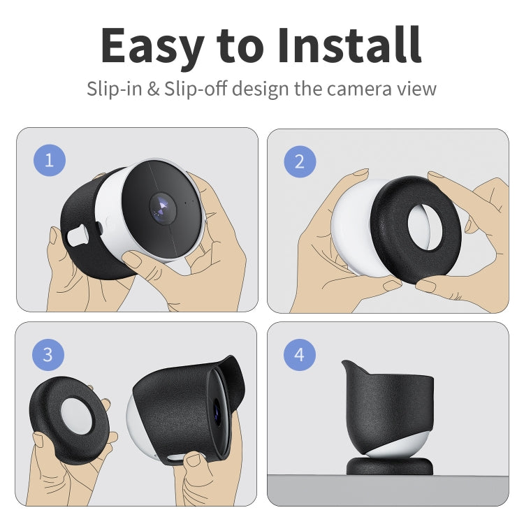 For Google Nest Camera Outdoor Silicone Water-Resistant Protective Cover(Black) - Camera Cases by PMC Jewellery | Online Shopping South Africa | PMC Jewellery