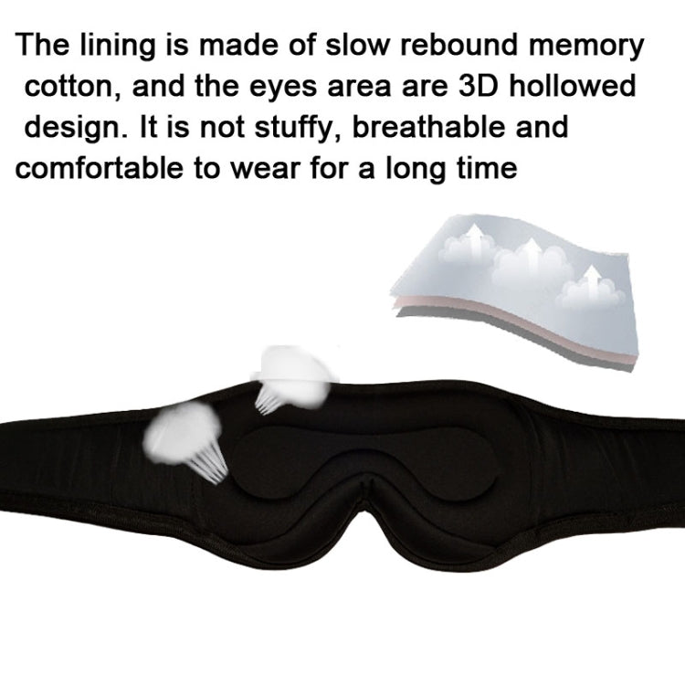 Bluetooth5.0 Sleep Eye Mask 3D Wireless Music Sleep Headphones(Black) - Eye Masks by PMC TechLife | Online Shopping South Africa | PMC TechLife