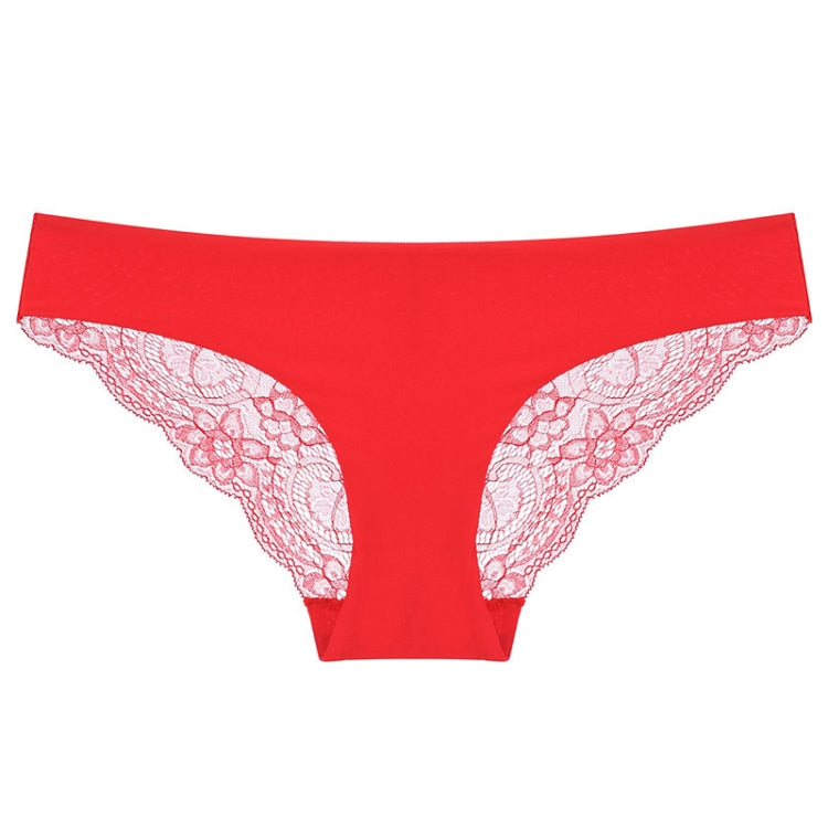 606 3pcs Sexy Lace One-piece Perspective Low-waist Ladies Underwear, Size: S(Red) - Ladies Underwear by PMC Jewellery | Online Shopping South Africa | PMC Jewellery
