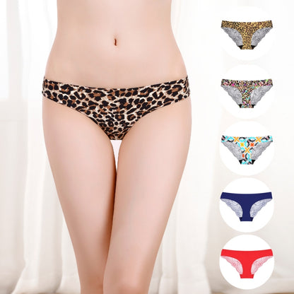 606 3pcs Sexy Lace One-piece Perspective Low-waist Ladies Underwear, Size: XL(Leopard) - Ladies Underwear by PMC Jewellery | Online Shopping South Africa | PMC Jewellery