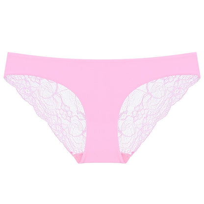606 3pcs Sexy Lace One-piece Perspective Low-waist Ladies Underwear, Size: M(Pink) - Ladies Underwear by PMC Jewellery | Online Shopping South Africa | PMC Jewellery