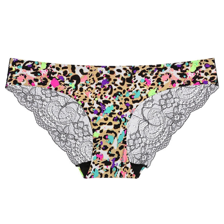 606 3pcs Sexy Lace One-piece Perspective Low-waist Ladies Underwear, Size: XL(Colorful Leopard) - Ladies Underwear by PMC Jewellery | Online Shopping South Africa | PMC Jewellery