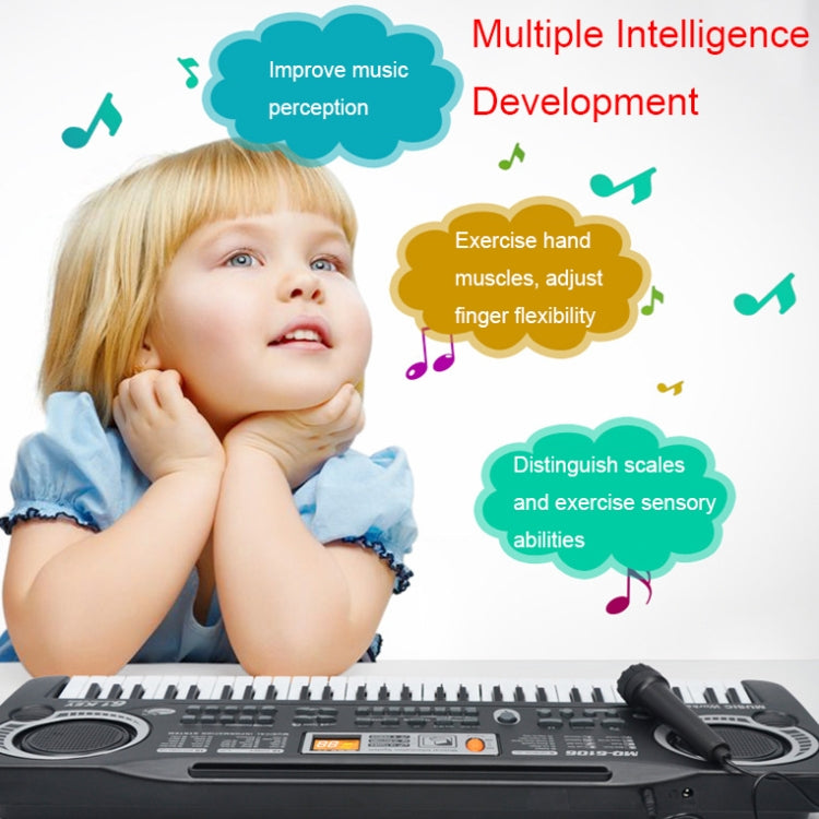 MQ6106 61-Keys Multifunctional Electronic Organ Children Toy with Microphone, Spec: EU Plug - Keyboard Instruments by PMC Jewellery | Online Shopping South Africa | PMC Jewellery