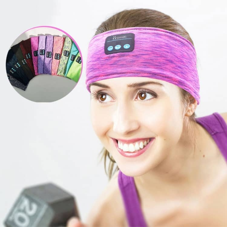 Music Headband Bluetooth Eye Mask Yoga Running Sleep Headphones(Rose Red) - Eye Masks by PMC Jewellery | Online Shopping South Africa | PMC Jewellery