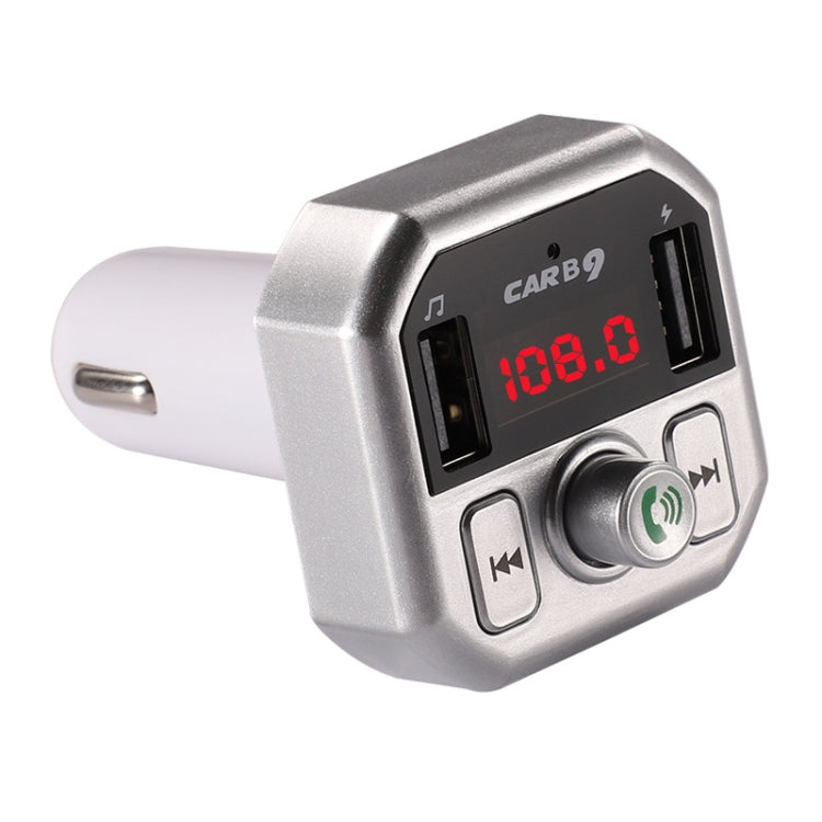 B9 Smart Digital Display Dual USB Bluetooth Car Charger with Hands-free Call Function(Silver) - Car Charger by PMC TechLife | Online Shopping South Africa | PMC TechLife