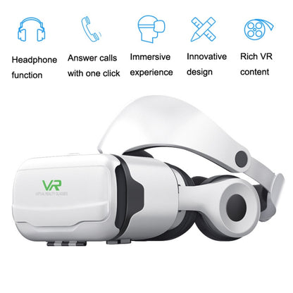 VR SHINECON G02EF+B01 Handle Mobile Phone 3D Virtual Reality VR Game Helmet Glasses With Headset - VR Headset by VR SHINECON | Online Shopping South Africa | PMC Jewellery