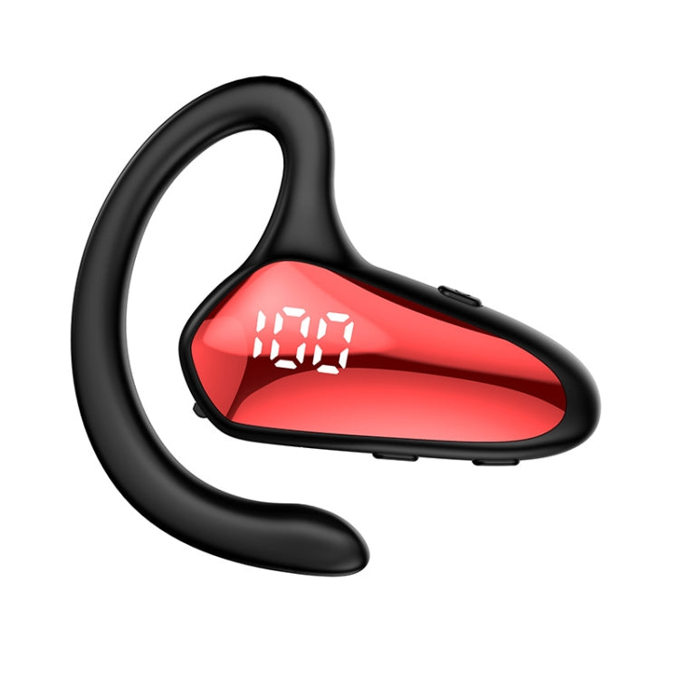 YX02 With Digital Display Hanging Ear Bone Conduction Bluetooth Headset(Red) - Bluetooth Earphone by PMC Jewellery | Online Shopping South Africa | PMC Jewellery