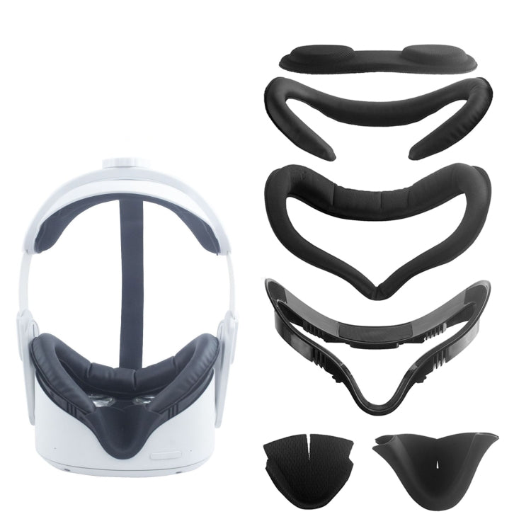 For Oculus Quest 2 VR Headset 6pcs/set Replacement Face Eye Pad Cushion(Black) -  by PMC TechLife | Online Shopping South Africa | PMC TechLife