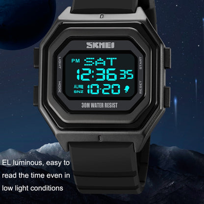 SKMEI 1875 Men Outdoor Electronic Watch Timing Multi-Functional Watch, Style: Silicone Band Black Machine - Silicone Strap Watches by SKMEI | Online Shopping South Africa | PMC Jewellery | Buy Now Pay Later Mobicred