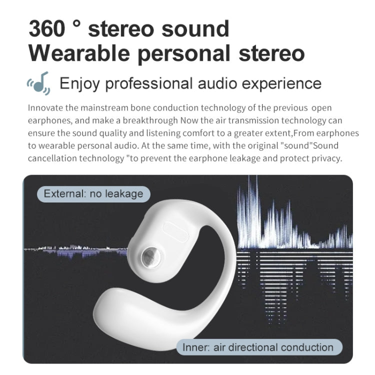 YJ77 Bluetooth 5.2 Ear-mounted OWS Bone Conduction Headset(Left Ear White) - Bluetooth Earphone by PMC TechLife | Online Shopping South Africa | PMC TechLife