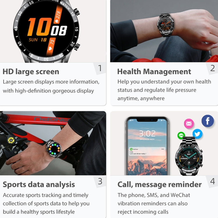 LIGE 0175 Bluetooth Step Perseverance Detection Smart Watch, Style: Steel Belt (Black) - Sport Watches by LIGE | Online Shopping South Africa | PMC Jewellery | Buy Now Pay Later Mobicred