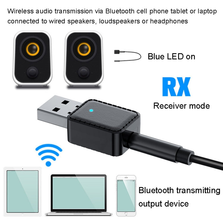 RX-TX-413 USB Bluetooth Receiving Launch 2 In 1 Adapter(White) - Audio Receiver Transmitter by PMC TechLife | Online Shopping South Africa | PMC TechLife