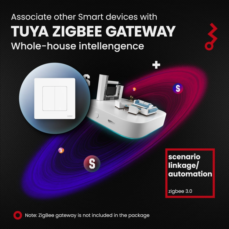 Tuya ZigBee Smart Single-fire Zero-fire Sharing Timing Voice Wall Switch EU Plug, Style: 1 Way (White) - Smart Switch by PMC TechLife | Online Shopping South Africa | PMC TechLife