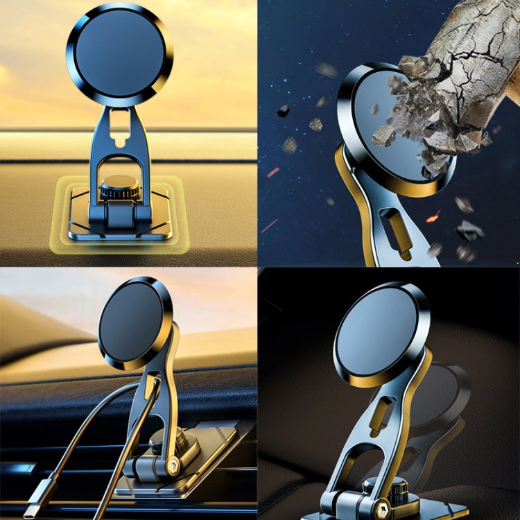 D29 Metal Car Phone Holder Floating Screen Folding Magnetic Phone Holder(Black) - free shipping - PMC TechLife - Order now!
