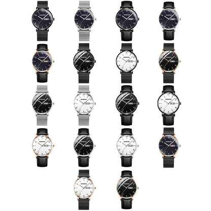 BINBOND B3820 30M Waterproof Ultra-thin Quartz Luminous Starry Watch, Color: Black Net-Rose Gold-White - Metal Strap Watches by BINBOND | Online Shopping South Africa | PMC Jewellery | Buy Now Pay Later Mobicred