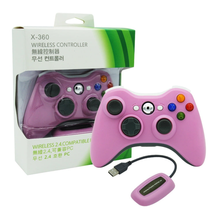 For Microsoft Xbox 360 / PC XB13 Dual Vibration Wireless 2.4G Gamepad With Receiver(Pink) - Gamepad by PMC Jewellery | Online Shopping South Africa | PMC Jewellery