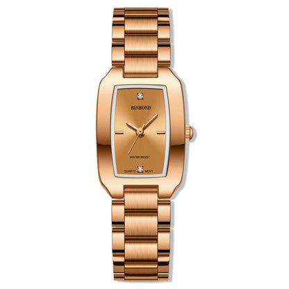 BINBOND N321 Square Temperament Metal 30M Waterproof Quartz Watch, Color: Rose Gold - Metal Strap Watches by BINBOND | Online Shopping South Africa | PMC Jewellery | Buy Now Pay Later Mobicred