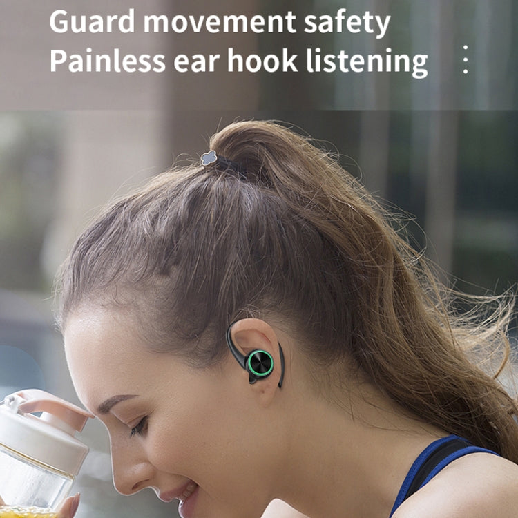 R201 With Charging Bin Hanging Ear Stereo Digital Display Bluetooth Earphones(Skin Color) - Bluetooth Earphone by PMC TechLife | Online Shopping South Africa | PMC TechLife