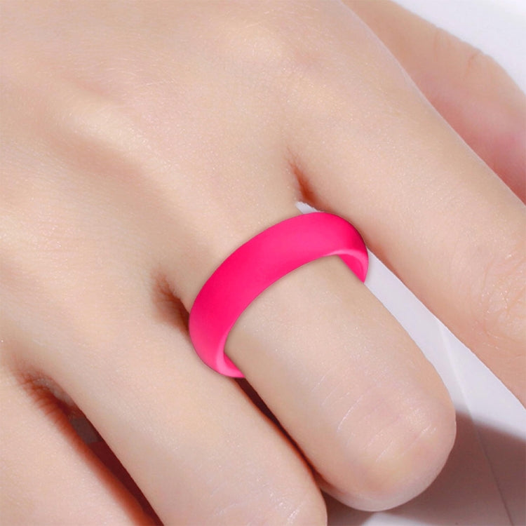 SH100 5.7mm Wide Silicone Ring Glitter Couple Ring No.10(Rose red) - Rings by PMC Jewellery | Online Shopping South Africa | PMC Jewellery