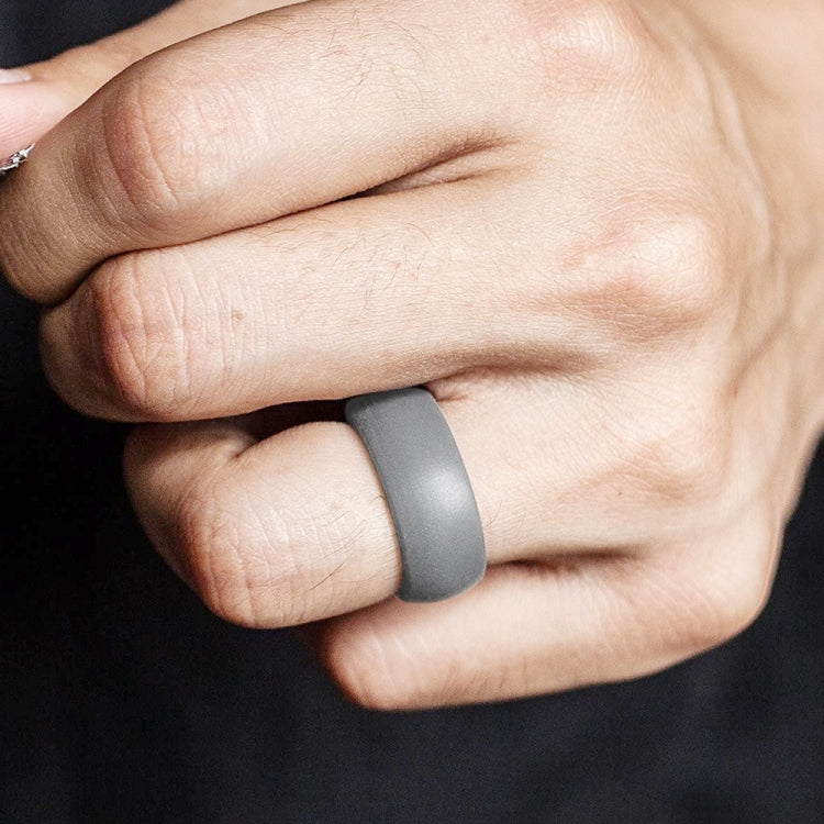 SiR013 8.7mm Curved Outdoor Sports Silicone Ring, Size: No.9(Light Grey) - Rings by PMC Jewellery | Online Shopping South Africa | PMC Jewellery