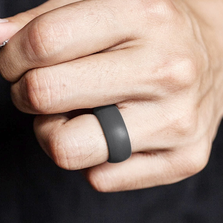 SiR013 8.7mm Curved Outdoor Sports Silicone Ring, Size: No.12(Dark Gray) - Rings by PMC Jewellery | Online Shopping South Africa | PMC Jewellery