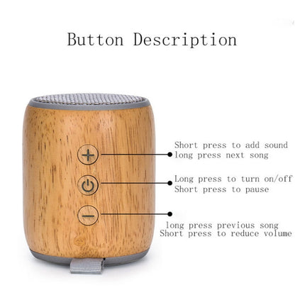 BT811 Mini Wooden Wireless Bluetooth Speaker Support TF Card & 3.5mm AUX(Silver Gray) - Mini Speaker by PMC Jewellery | Online Shopping South Africa | PMC Jewellery