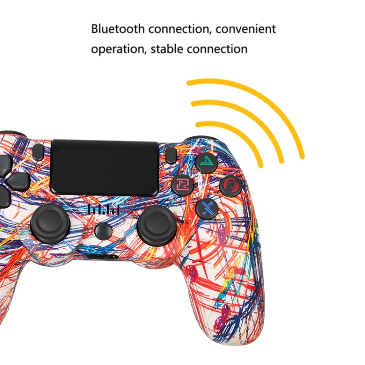 For PS4 Wireless Bluetooth Game Controller With Light Strip Dual Vibration Game Handle(Gear) - Gamepads by PMC Jewellery | Online Shopping South Africa | PMC Jewellery