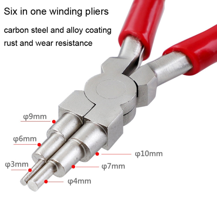 3 In 1 Handmade Jewelry Plier Nylon Accessories DIY Tools Wire Wrap Clamp, Style: Red 6-section + Flat Nip + Sharp Nip - Jewelry Tools by PMC Jewellery | Online Shopping South Africa | PMC Jewellery