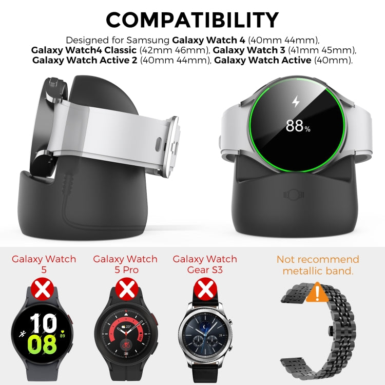 AhaStyle PT181 Watch Silicone Charging Stand For Galaxy Watch 3 / 4 / Active / Active 2(Grey) - Charger by AhaStyle | Online Shopping South Africa | PMC Jewellery