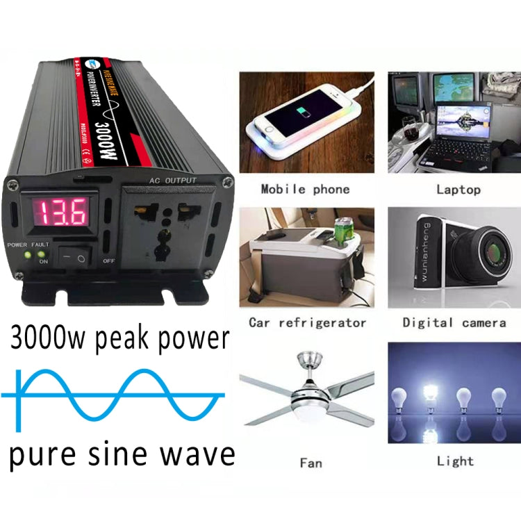 6000W (Actual 1000W) 24V to 220V High Power Car Sine Wave Inverter Power Converter - Pure Sine Wave by PMC Jewellery | Online Shopping South Africa | PMC Jewellery