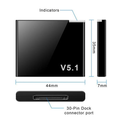 Bluetooth 5.1 30Pin Audio Receiver I-WAVE Adapter - Audio Receiver Transmitter by PMC Jewellery | Online Shopping South Africa | PMC Jewellery