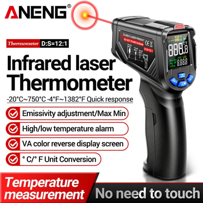 ANENG TH06 Oil Temperature High Precision Thermometer Laser Baking Infrared Water Thermometer(Orange) - Thermostat & Thermometer by ANENG | Online Shopping South Africa | PMC Jewellery | Buy Now Pay Later Mobicred