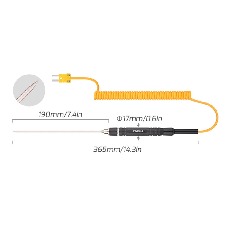 TASI TB601-5 Pointed Needle Liquid Probe K-Type Probe Use With Thermometer - free shipping - PMC TechLife - Order now!