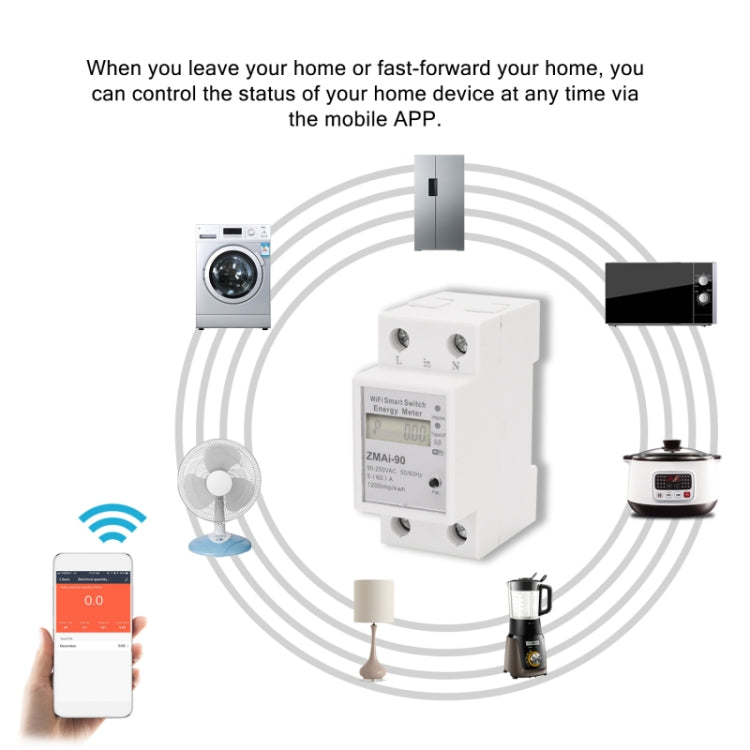 ZMAi-90 Wifi Smart Switch Energy Meter Support Tuya Smart Life APP Work With Alexa Google - Smart Switch by PMC TechLife | Online Shopping South Africa | PMC TechLife