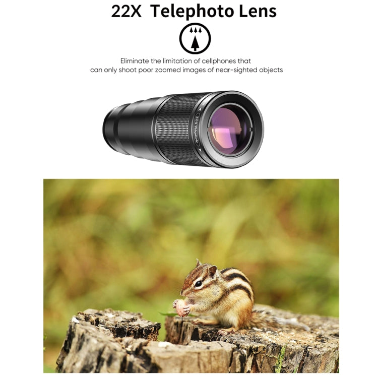 APEXEL APL-22XDG9 22X External Camera Adjustable Focus Mobile Phone Lens(10 in 1) - Telescope & Microscope by APEXEL | Online Shopping South Africa | PMC Jewellery