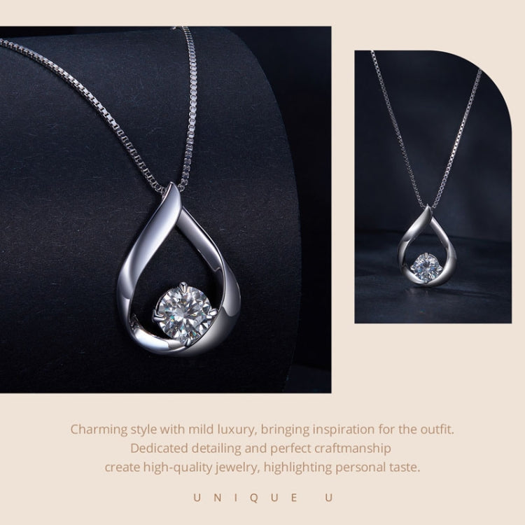 Sterling Silver Plated Plated Waterdrop Moissanite Necklace - Necklaces & Pendants by PMC Jewellery | Online Shopping South Africa | PMC Jewellery