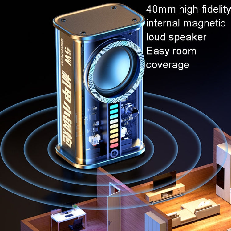 REMAX RB-M68 Transparent Mecha Wireless Bluetooth Speaker Desktop Small Speaker(Black) - Mini Speaker by REMAX | Online Shopping South Africa | PMC Jewellery