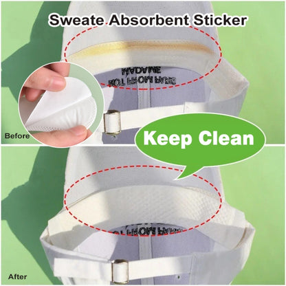 100pcs Disposable Hat Brim Stickers Shirt Collar Anti-dirty Sweat-absorbing Stickers(White) - Others by PMC Jewellery | Online Shopping South Africa | PMC Jewellery