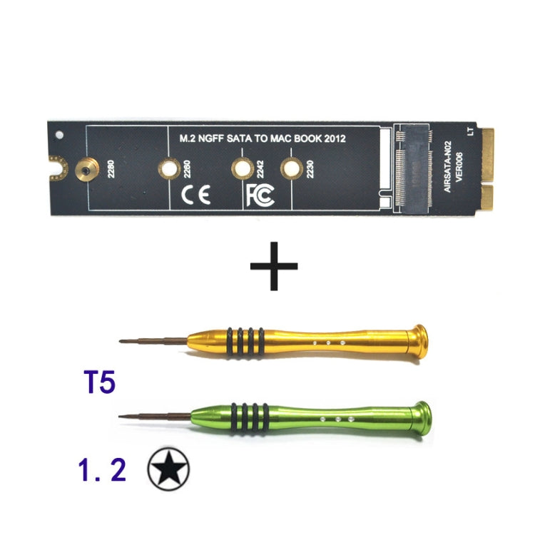 M.2 NGFF SATA To MAC SSD Adapter Riser Card For MacBook Air 2012 A1465 A1466 With Screwdriver - SSD Related Parts by PMC TechLife | Online Shopping South Africa | PMC TechLife